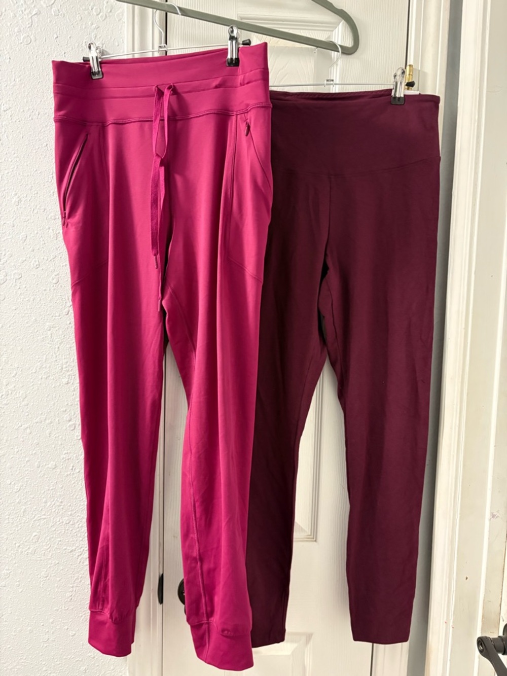 PINK Victoria's Secret Fuchsia and Burgundy Track Pants and Leggings Duo